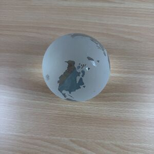 Vintage Legend Frosted Glass World Globe Paperweight Desk Decor Art Glass 4"